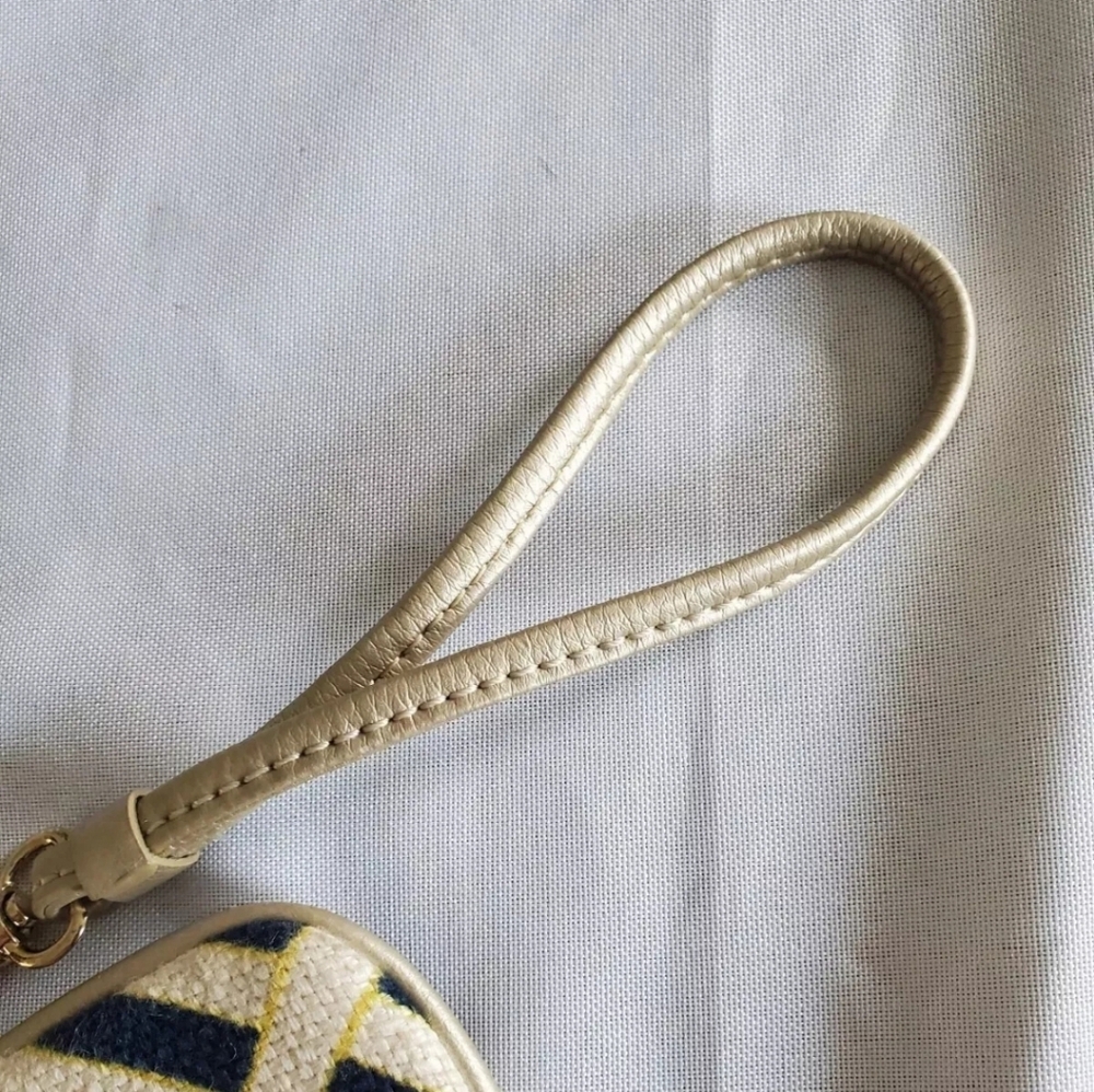 Spartina 449 Coin Purse Women's Sm Batik Metallic Leather Trim Wristlet Wallet - Picture 4 of 10